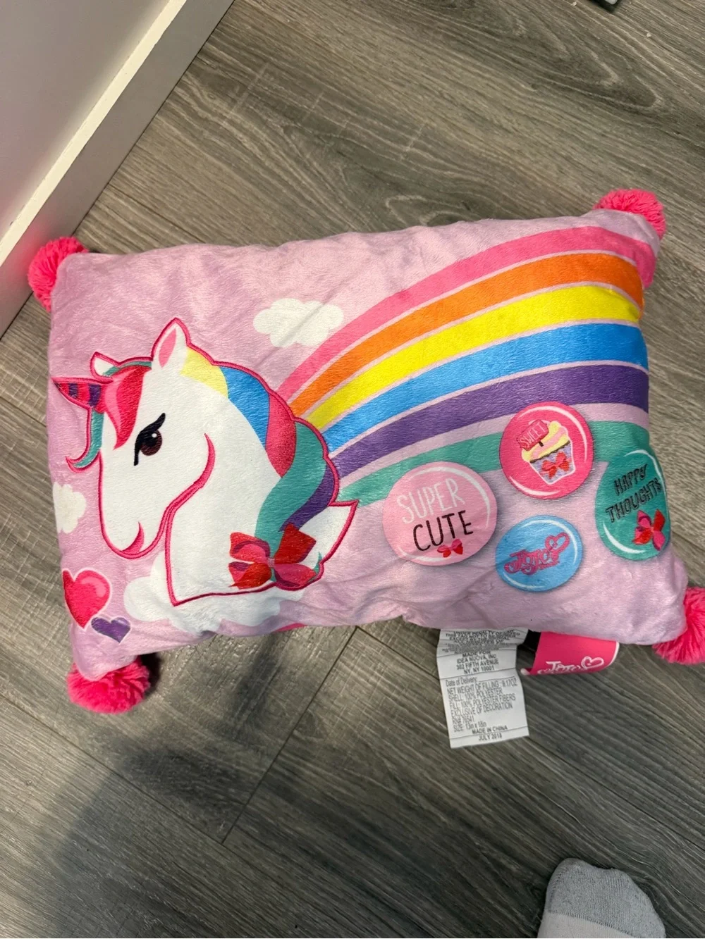 JoJo Siwa Pink Unicorn & Sweets Kids Sleeping Bag with Rainbow Accents